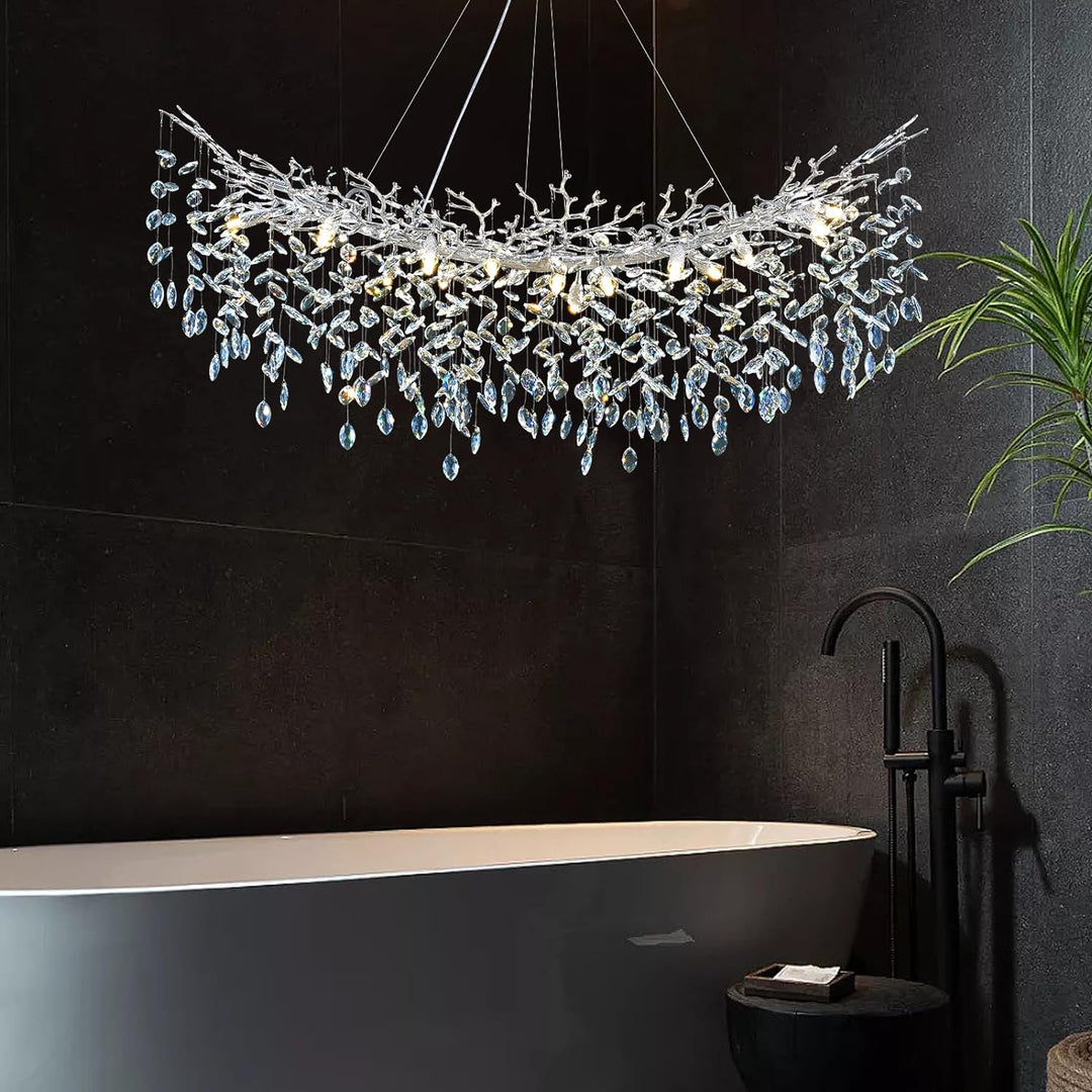 Modern Crystal Tree Branch Round Chandelier for All Rooms 30" 40" 48"
