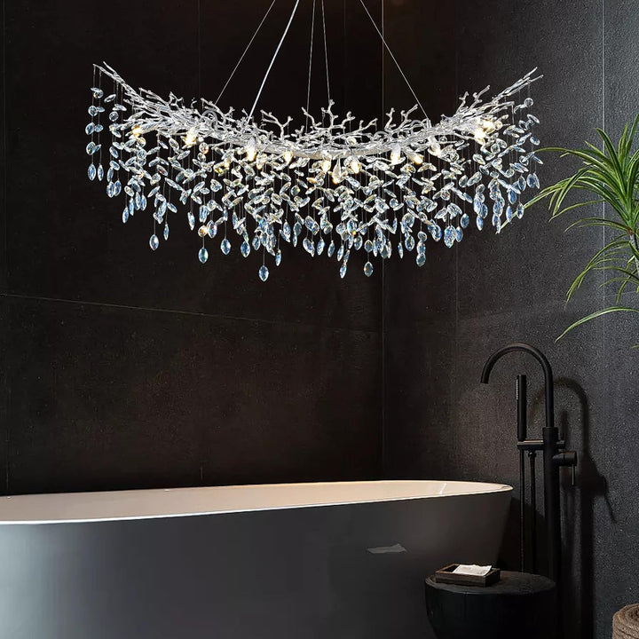 Modern Crystal Tree Branch Round Chandelier for All Rooms 30" 40" 48"