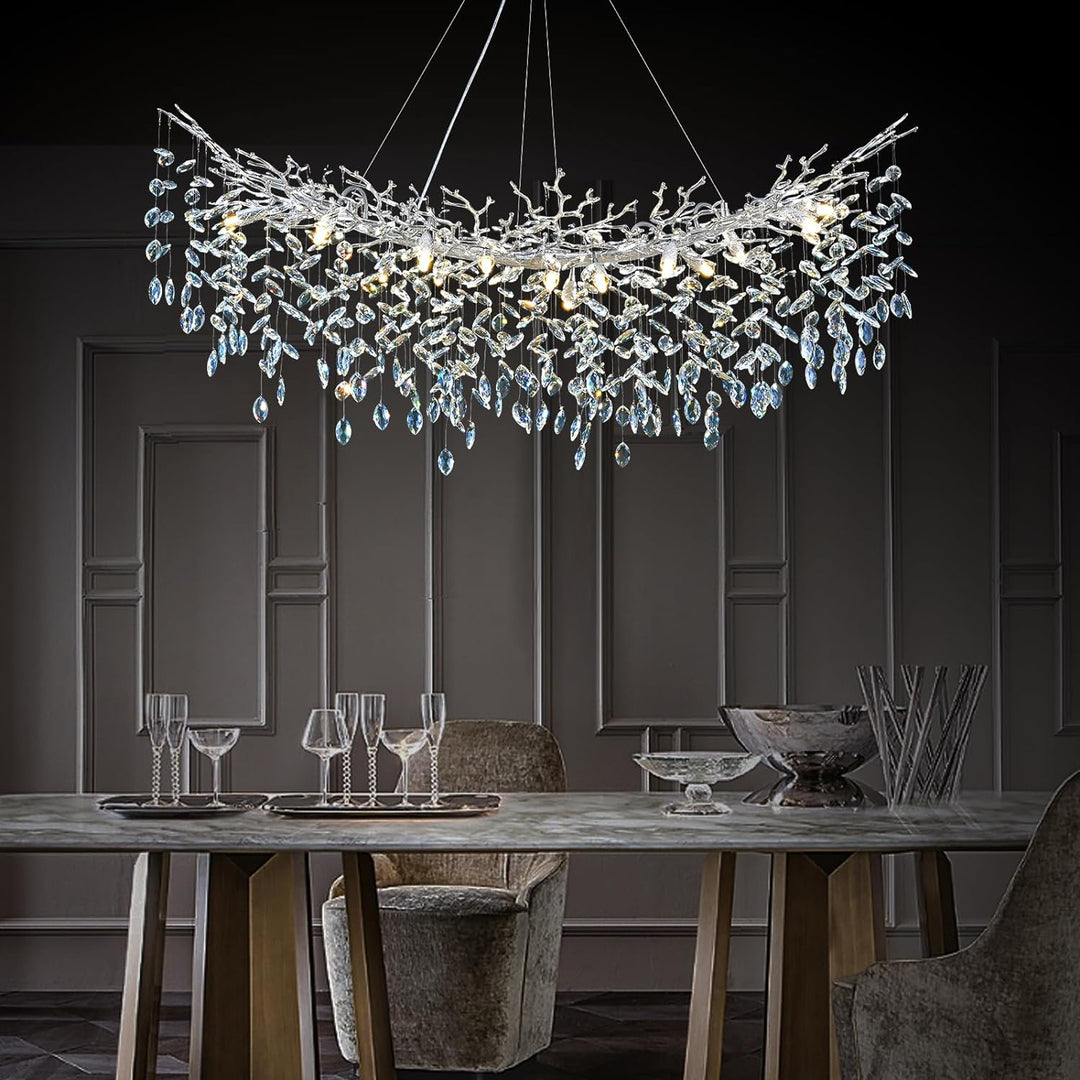 Modern Crystal Tree Branch Round Chandelier for All Rooms 30" 40" 48"