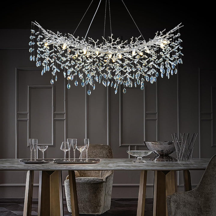 Modern Crystal Tree Branch Round Chandelier for All Rooms 30" 40" 48"