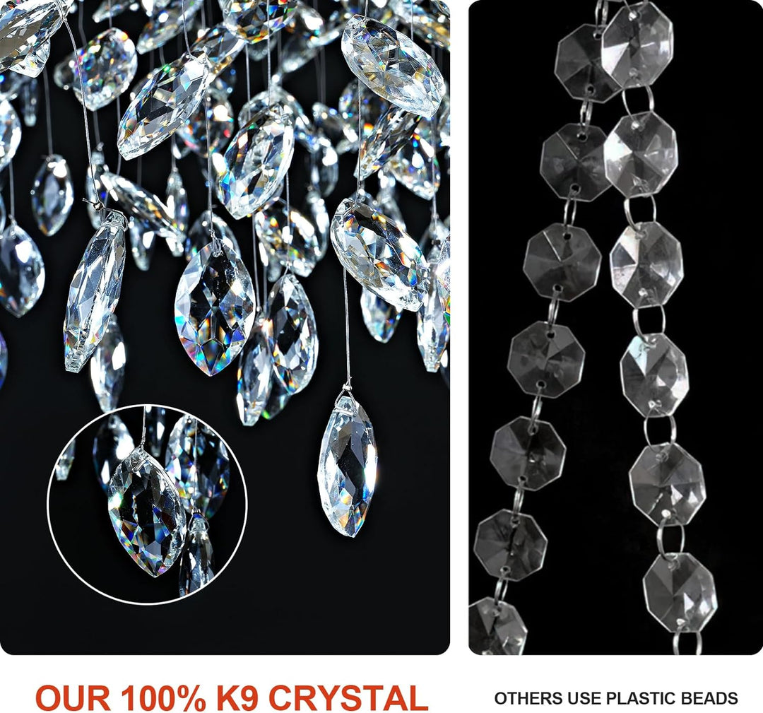 Modern Crystal Tree Branch Round Chandelier for All Rooms 30" 40" 48"