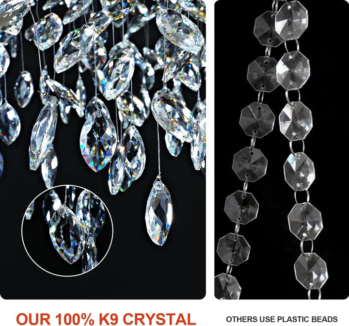 Modern Crystal Tree Branch Round Chandelier for All Rooms 30" 40" 48"