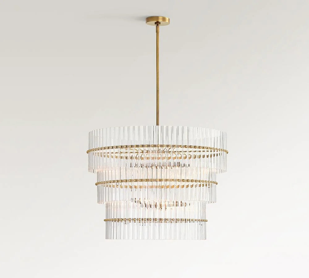 Monica Crystal Round 3-Tier Chandelier