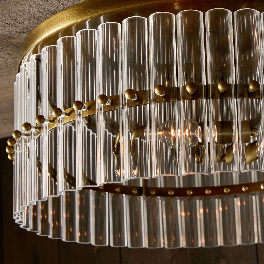 Monica Crystal Round Flush Mount