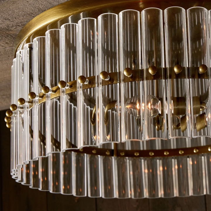 Monica Crystal Round Flush Mount