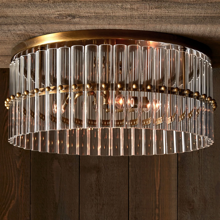 Monica Crystal Round Flush Mount