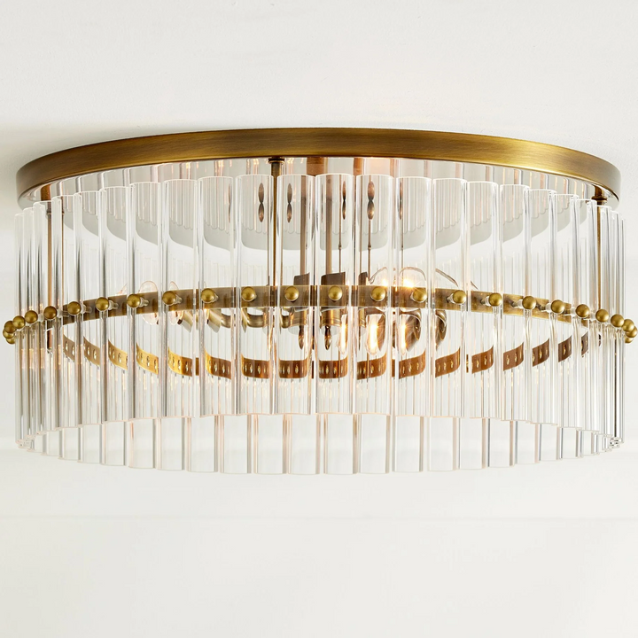 Monica Crystal Round Flush Mount