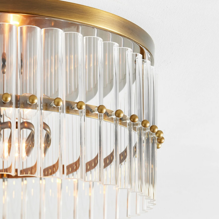 Monica Crystal Round Flush Mount