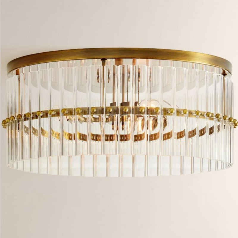 Monica Crystal Round Flush Mount