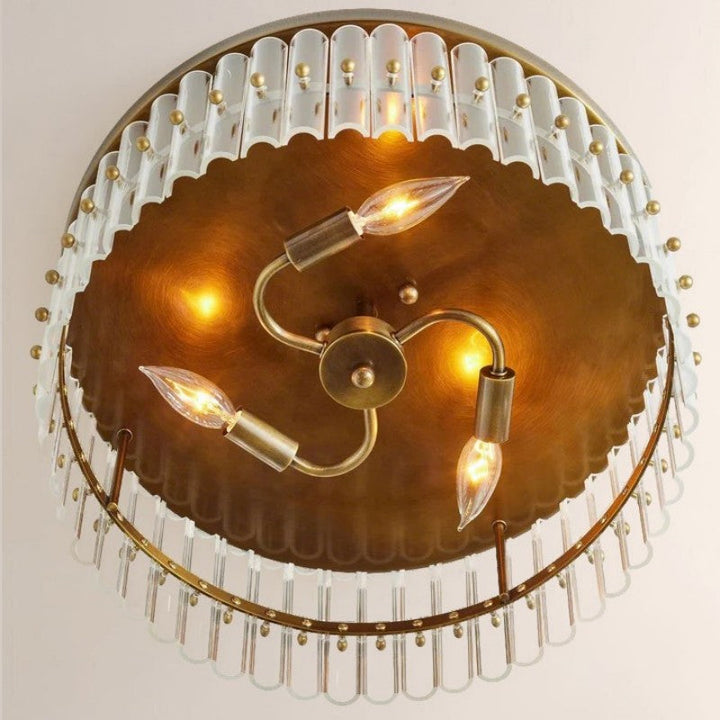Monica Crystal Round Flush Mount