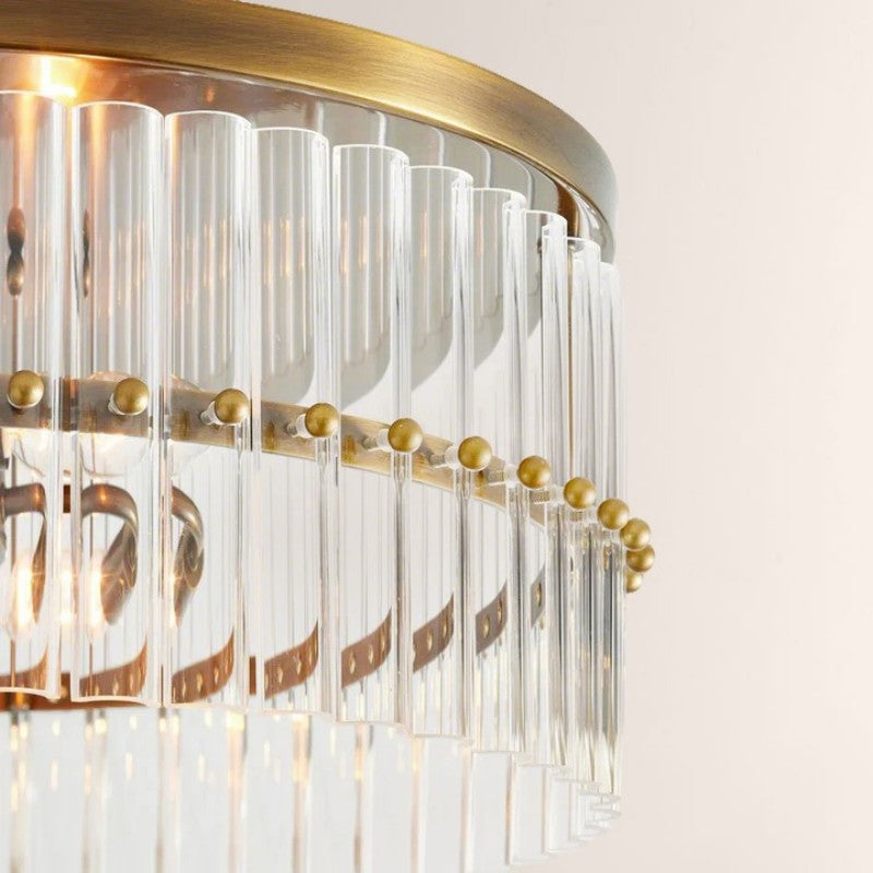 Monica Crystal Round Flush Mount