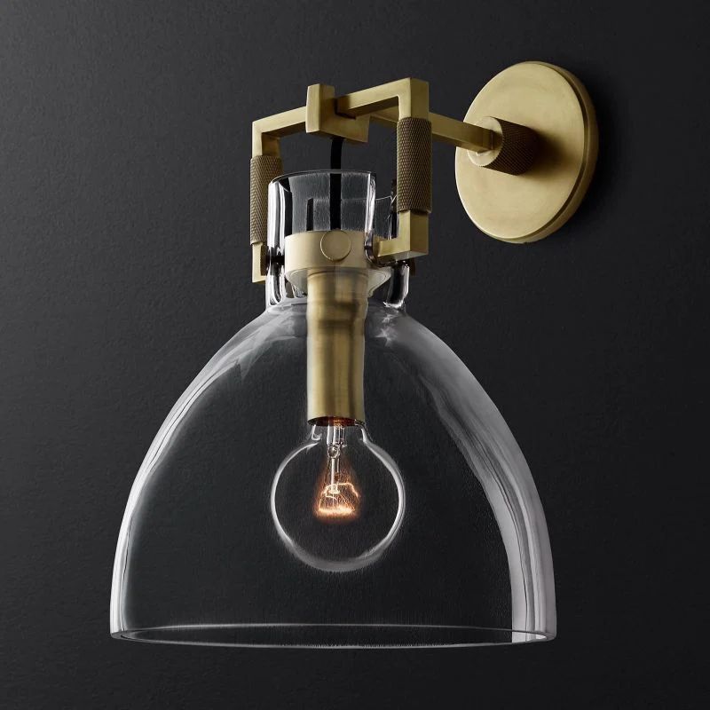 Mechanic Glass Cloche Bedroom Sconce 10''