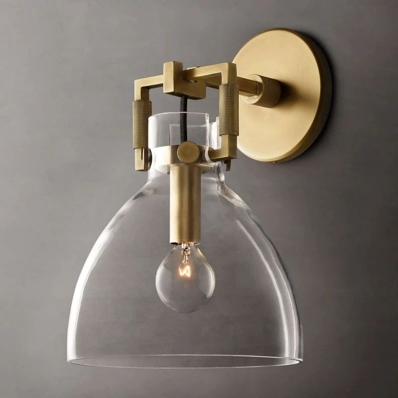 Navier Glass Bedroom Cloche Sconce 8"