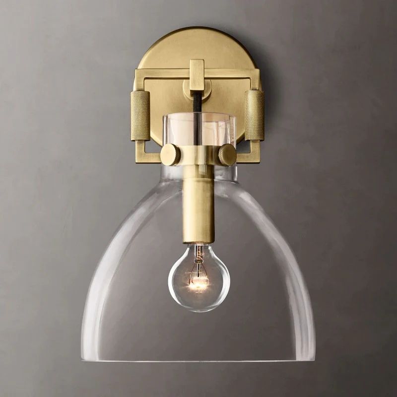 Navier Glass Bedroom Cloche Sconce 8"