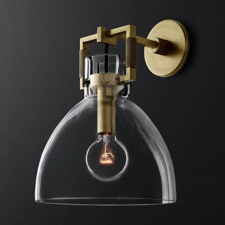 Navier Glass Cloche Bedroom Sconce 10"