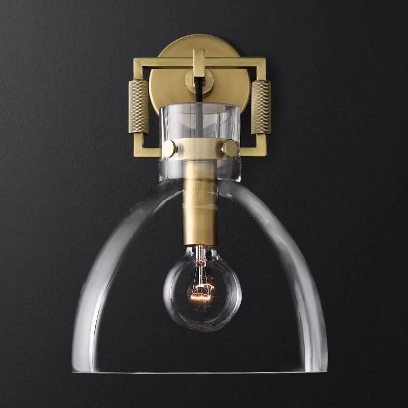 Navier Glass Cloche Bedroom Sconce 10"