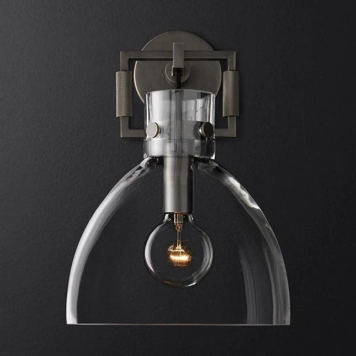 Navier Glass Cloche Bedroom Sconce 10"
