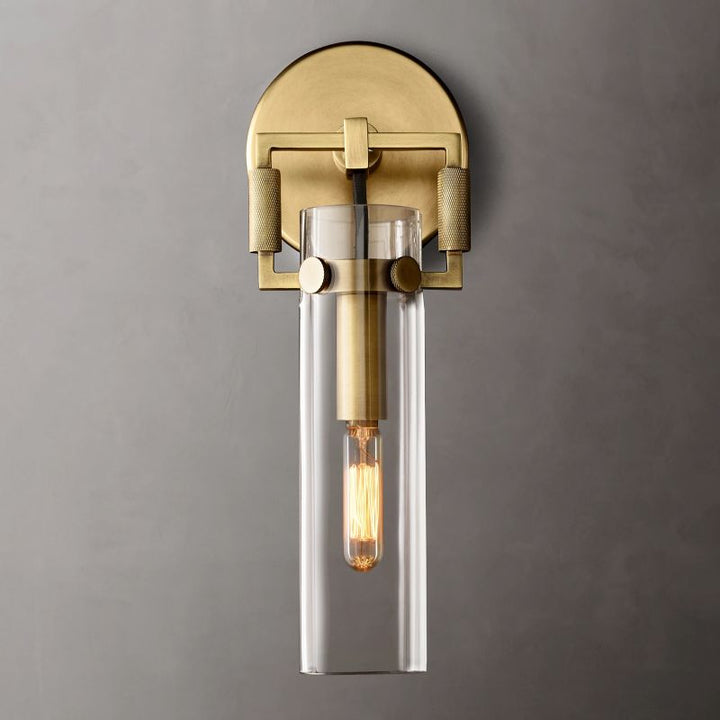 Navier Glass Cylinder Bedroom Wall Sconce 9"
