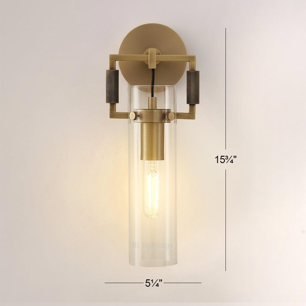 Navier Glass Cylinder Wall Sconce 12"