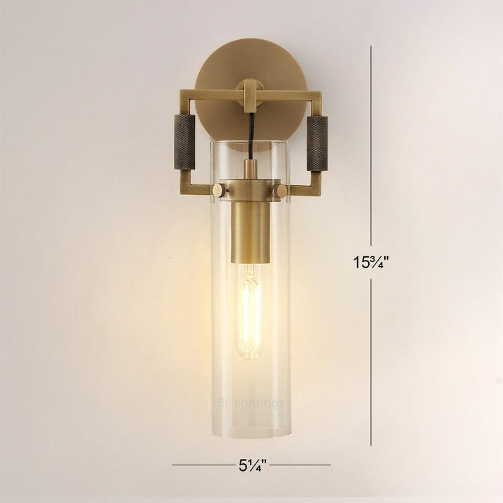 Navier Glass Cylinder Wall Sconce 12"