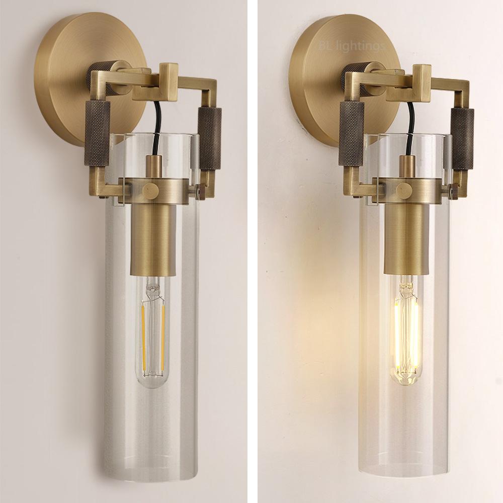 Navier Glass Cylinder Wall Sconce 12"
