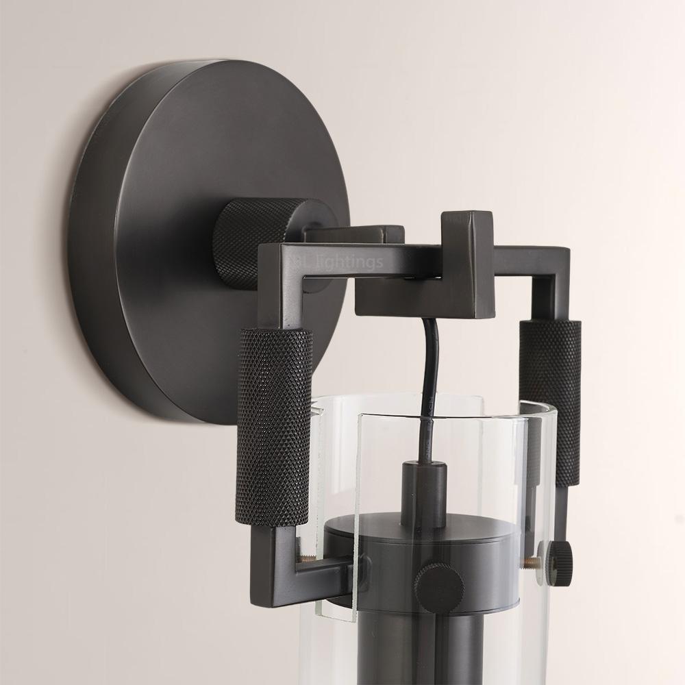Navier Glass Cylinder Wall Sconce 12"