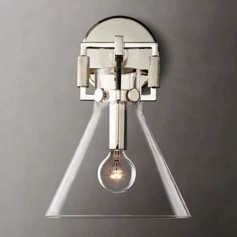 Navier Glass Funnel Bedroom Sconce