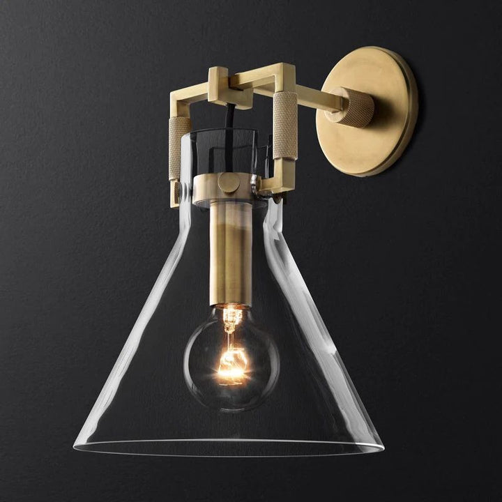 Navier Glass Funnel Bedroom Sconce