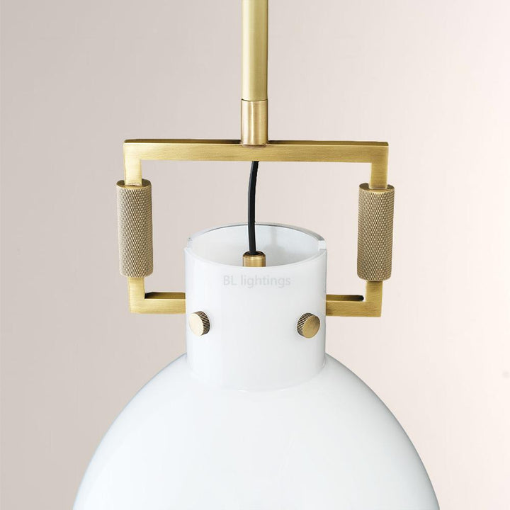 Navier Milk Glass Cloche Pendant