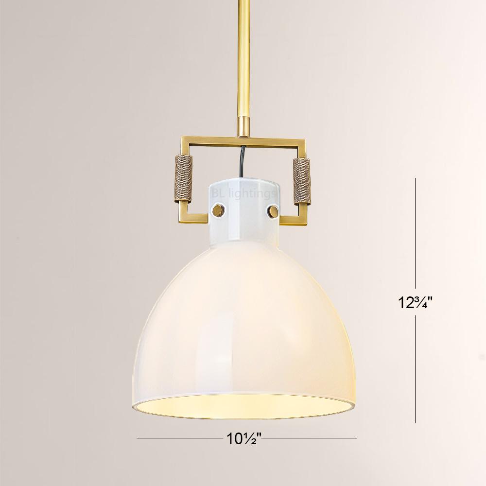 Navier Milk Glass Cloche Pendant