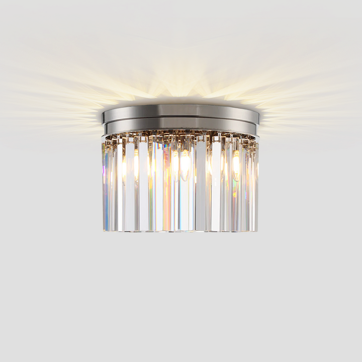 1920s Tedem 1-Tier Crystal Round Flushmount