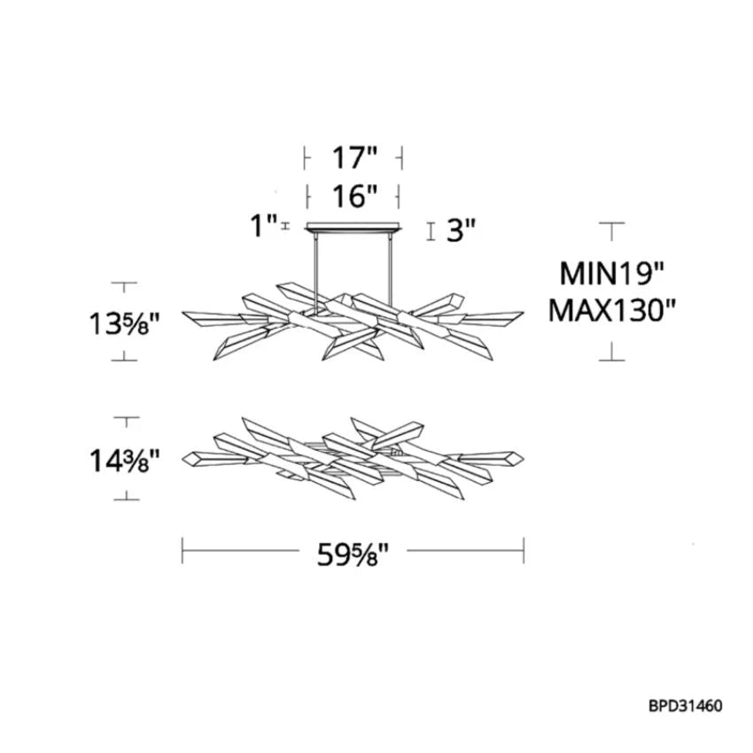 Nixon Linear Chandelier 60"