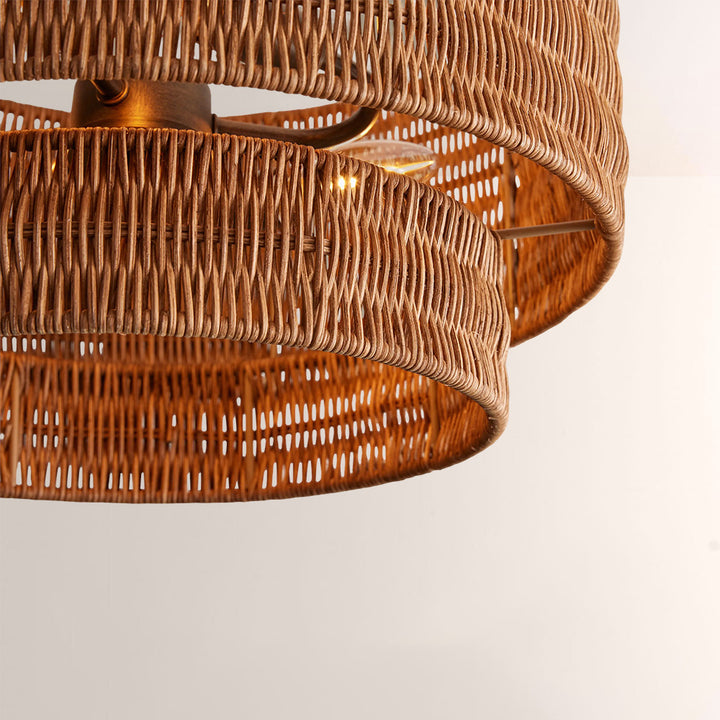 Pallue Rattan Flush Mount