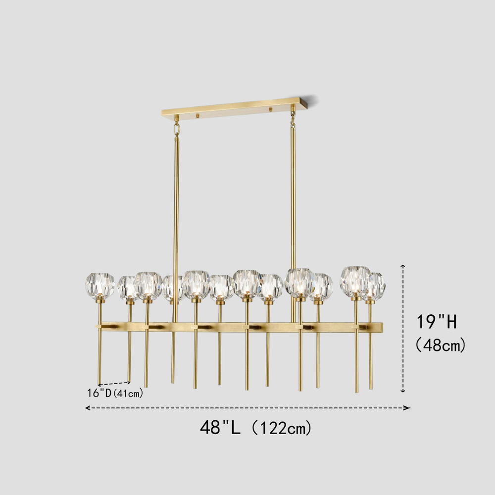 Kristina Clear Glass Linear Dining Room Chandelier