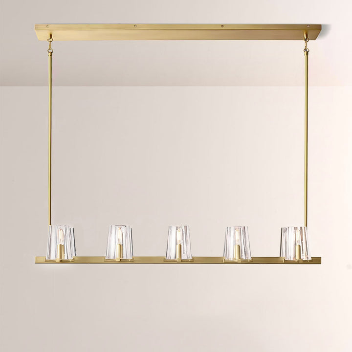 Pauille Glass Linear Chandelier 49"
