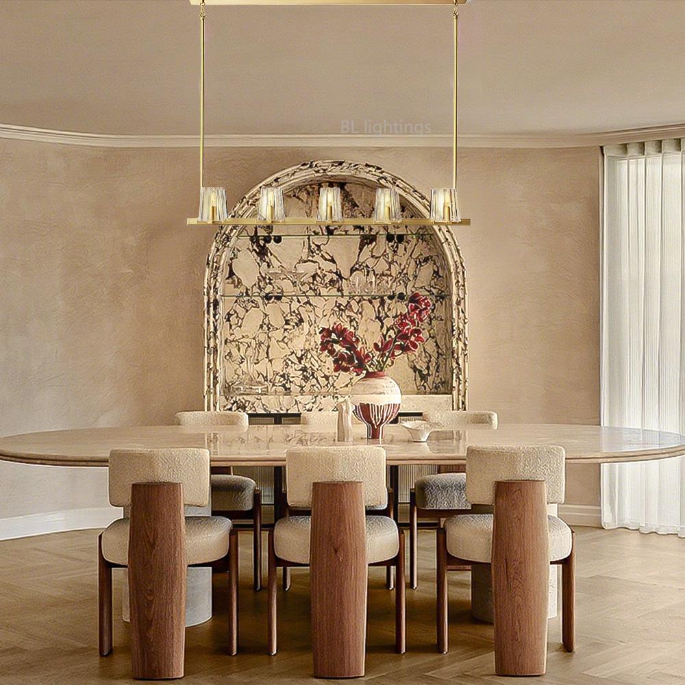 Pauille Glass Linear Chandelier 49"