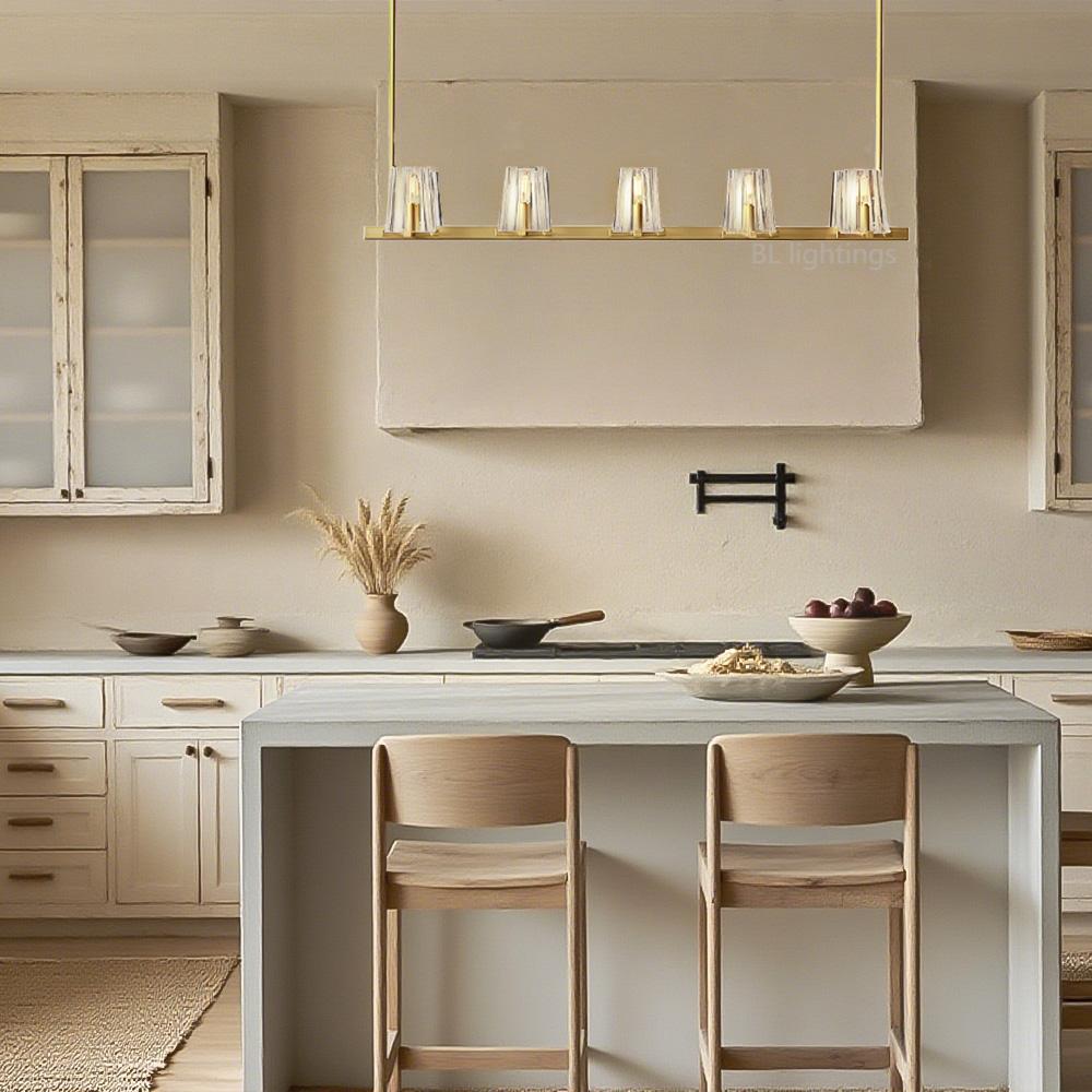 Pauille Glass Linear Chandelier 49"