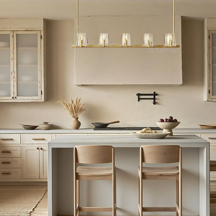 Pauille Glass Linear Chandelier 49"
