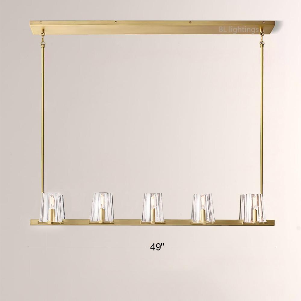 Pauille Glass Linear Chandelier 49"