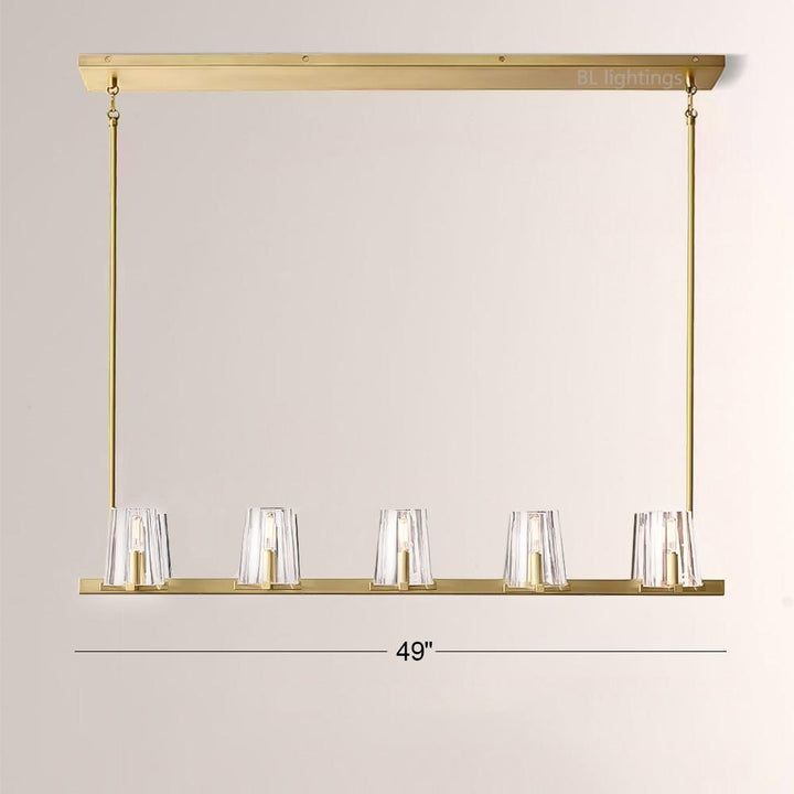 Pauille Glass Linear Chandelier 49"