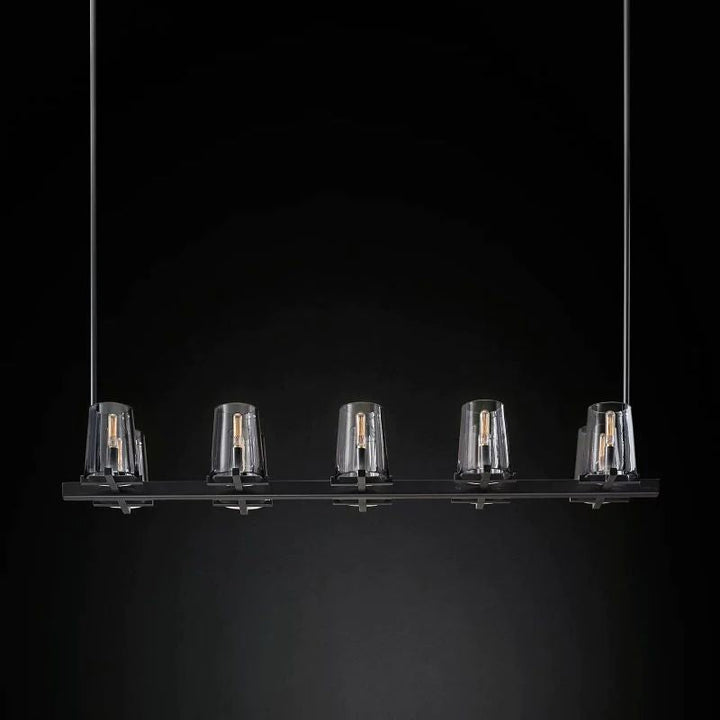 Pauille Glass Linear  Dining Room Chandelier 49"