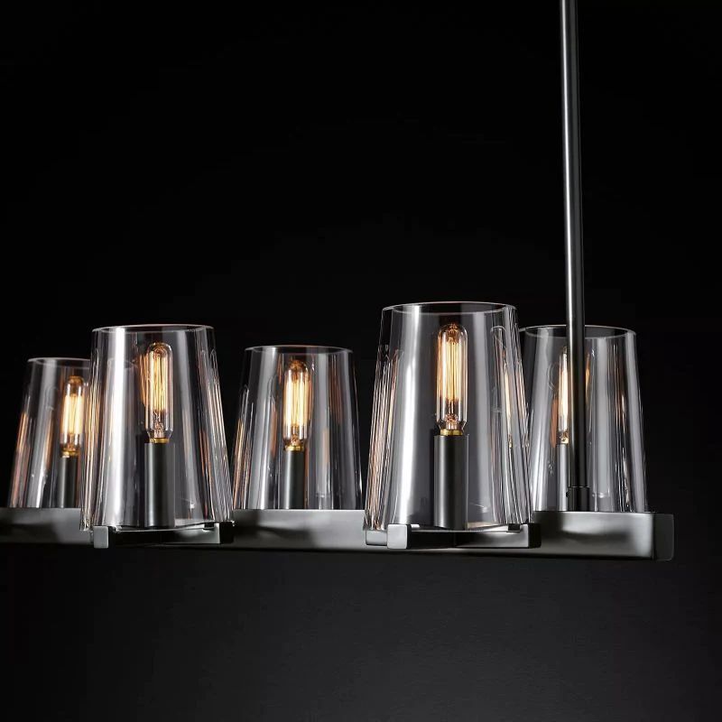 Pauille Glass Linear  Dining Room Chandelier 49"