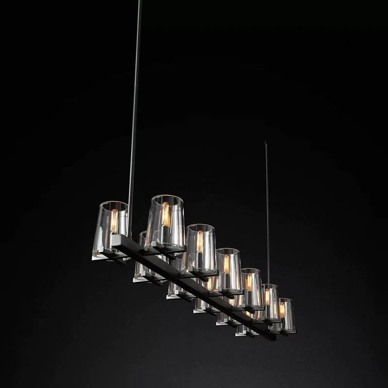 Pauille Glass Linear  Dining Room Chandelier 60"