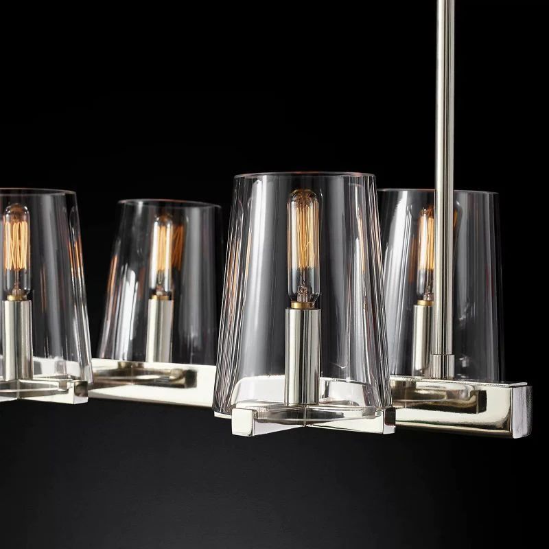 Pauille Glass Linear  Dining Room Chandelier 60"
