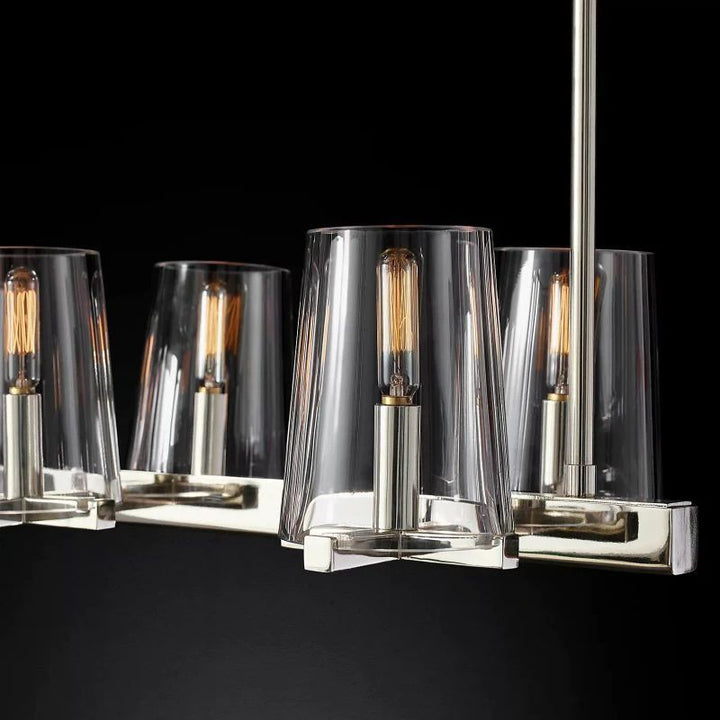 Pauille Glass Linear  Dining Room Chandelier 60"