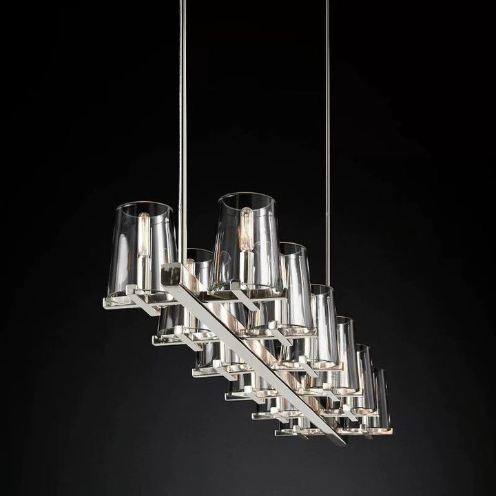 Pauille Glass Linear  Dining Room Chandelier 60"