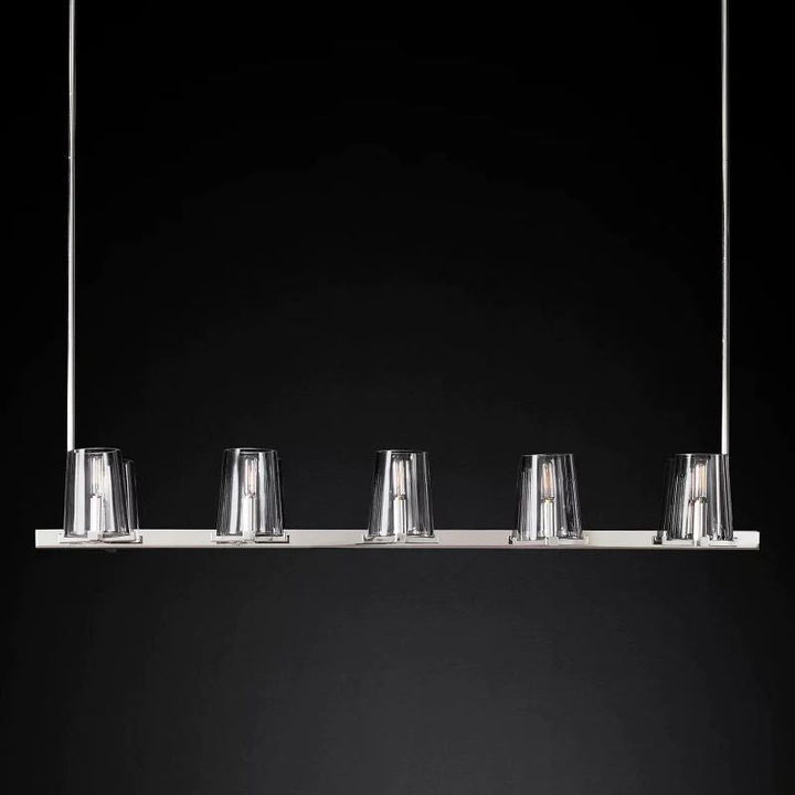 Pauille Glass Linear  Dining Room Chandelier 60"