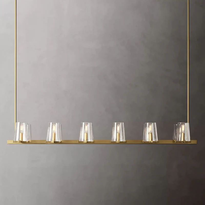 Pauille Glass Linear  Dining Room Chandelier 60"