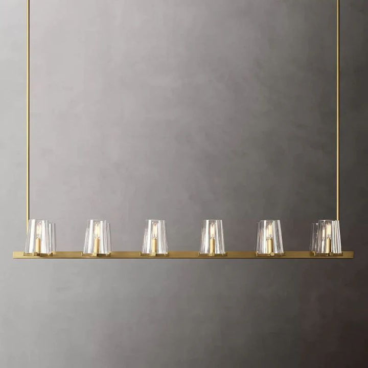 Pauille Glass Linear  Dining Room Chandelier 60"