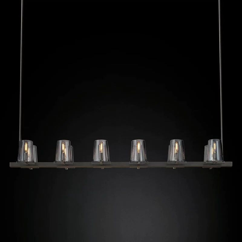 Pauille Glass Linear  Dining Room Chandelier 60"